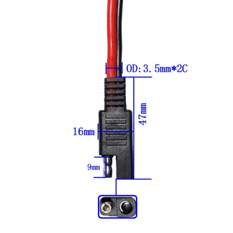 SAE One to Two Connection Extension Cable Car Power Cord - DIY Cables by PMC TechLife | Online Shopping South Africa | PMC TechLife | Buy Now Pay Later Mobicred