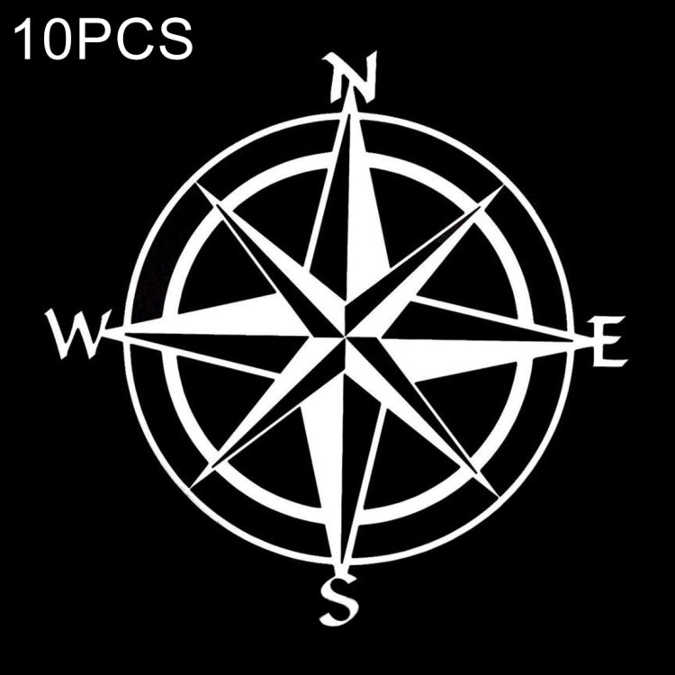 10 PCS Car Compass Pattern Random Decorative Sticker White - Decorative Sticker by PMC TechLife | Online Shopping South Africa | PMC TechLife | Buy Now Pay Later Mobicred