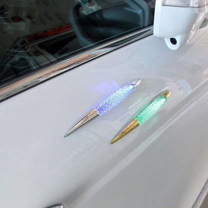 Car Solar Shark Gill Warning Lights Car Door Anti-collision Rear-end Collision LED Dlashing Lamp, Mode: Constant Bright + Flashing (Gold) - Warning Lights by PMC Jewellery | Online Shopping South Africa | PMC Jewellery | Buy Now Pay Later Mobicred