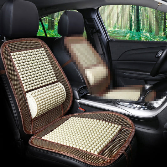 Car Seat Covers Summer Cool Imitation Wooden Beads Ventilation Breathable Seat Cushion(Beige) - Seat Accessories by PMC Jewellery | Online Shopping South Africa | PMC Jewellery | Buy Now Pay Later Mobicred