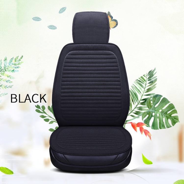 Car Four Seasons Linen Fabric Front Seat Cushion (Black) - Seat Accessories by PMC Jewellery | Online Shopping South Africa | PMC Jewellery | Buy Now Pay Later Mobicred