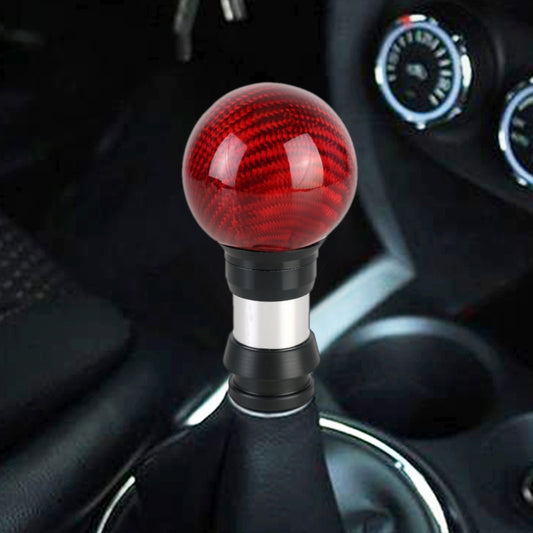 Universal Car Pressable Telescopic Carbon Fiber Gear Head Gear Shift Knob, Length: 9.5cm (Red) - Shift Knob by PMC Jewellery | Online Shopping South Africa | PMC Jewellery | Buy Now Pay Later Mobicred