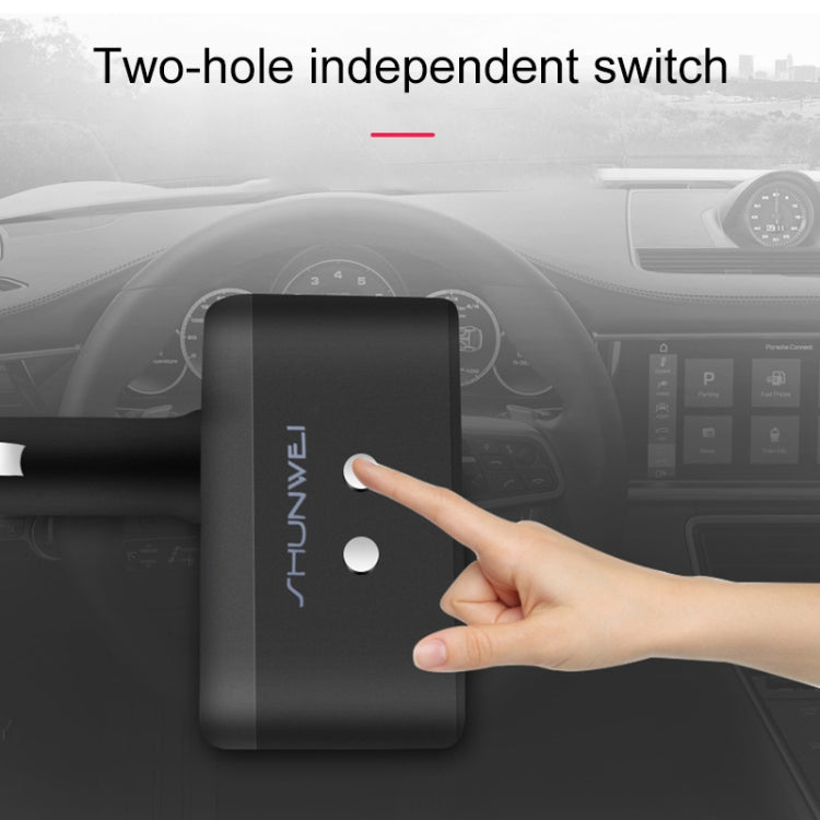 SHUNWEI SD-1925 120W 3A Car 2 in 1 Dual USB Charger 90 Degree Free Rotation Cigarette Lighter(Grey) - Cigar Socket by SHUNWEI | Online Shopping South Africa | PMC Jewellery | Buy Now Pay Later Mobicred