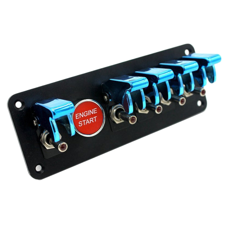 12V Universal Car One-key Start Button Modified Racing LED Light Rocker Switch Panel (Blue) - Car Switches by PMC Jewellery | Online Shopping South Africa | PMC Jewellery | Buy Now Pay Later Mobicred