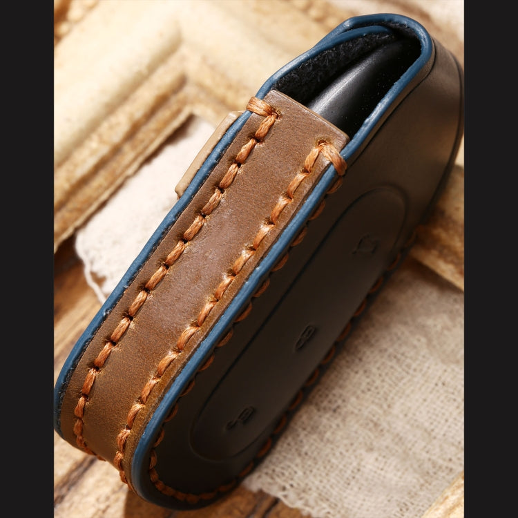 Hallmo Car Cowhide Leather Key Protective Cover Key Case for LEADING IDEAL One(Brown) - Car Key Cases by Hallmo | Online Shopping South Africa | PMC TechLife | Buy Now Pay Later Mobicred