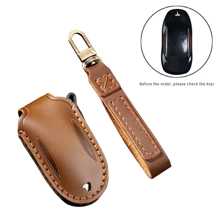 Hallmo Car Cowhide Leather Key Protective Cover Key Case for Tesla Model X B Style(Black) - free shipping - PMC TechLife - Order now!
