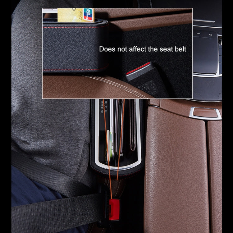 Car Multi-functional Wireless Fast Charge Console PU Leather Box Cup Holder Seat Gap Side Storage Box (Brown) - Stowing Tidying by PMC TechLife | Online Shopping South Africa | PMC TechLife | Buy Now Pay Later Mobicred
