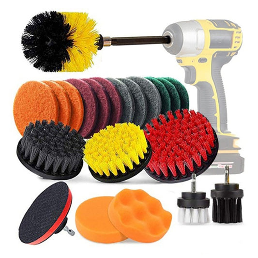 22 in 1 Floor Wall Window Glass Cleaning Descaling Electric Drill Brush Head Set - Sponges, Cloths & Brushes by PMC Jewellery | Online Shopping South Africa | PMC Jewellery | Buy Now Pay Later Mobicred