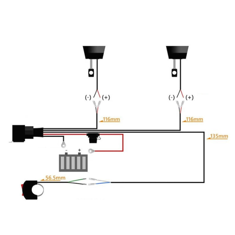 24V 2 in 1 Car / Motorcycle LED Spotlight Headlight Flashing Wiring Harness Cable - Wires by PMC Jewellery | Online Shopping South Africa | PMC Jewellery | Buy Now Pay Later Mobicred