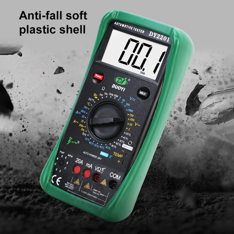 DUOYI DY2201 Car High-precision Digital Automobile Multi-function Maintenance Automatic Universal Meter - free shipping - PMC TechLife - Order now!