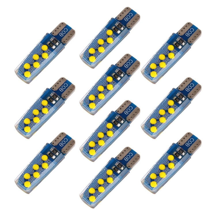 10 PCS T10 DC12V / 1.2W Car Clearance Light 12LEDs COB Lamp Beads (Yellow Light) - Clearance Lights by PMC Jewellery | Online Shopping South Africa | PMC Jewellery | Buy Now Pay Later Mobicred