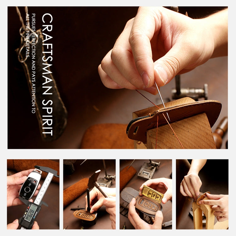 Hallmo Car Cowhide Leather Key Protective Cover Key Case for KIA K2 / K3 / K5 4-button(Brown) - free shipping - PMC TechLife - Order now!