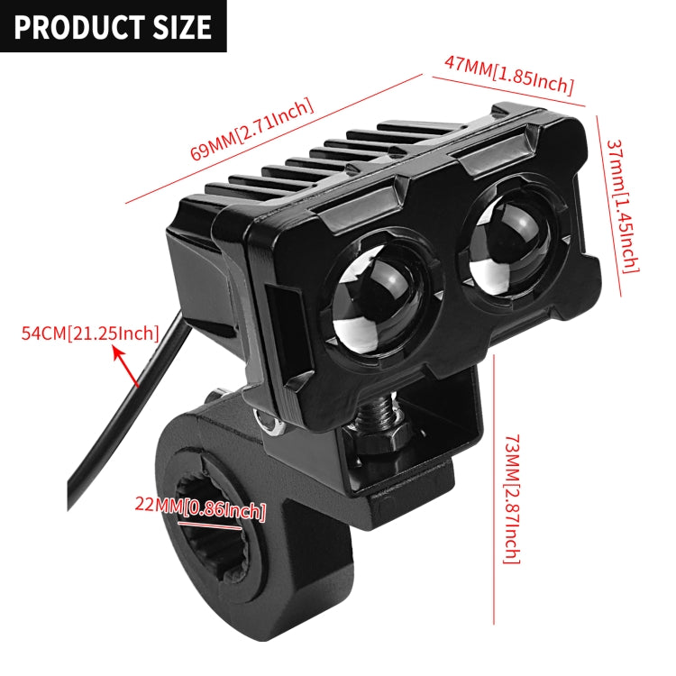 ZH-1583A1 External Waterproof Double Lamp Bead LED Headlight Square Dragon Button Type - LED Headlamps by PMC TechLife | Online Shopping South Africa | PMC TechLife | Buy Now Pay Later Mobicred
