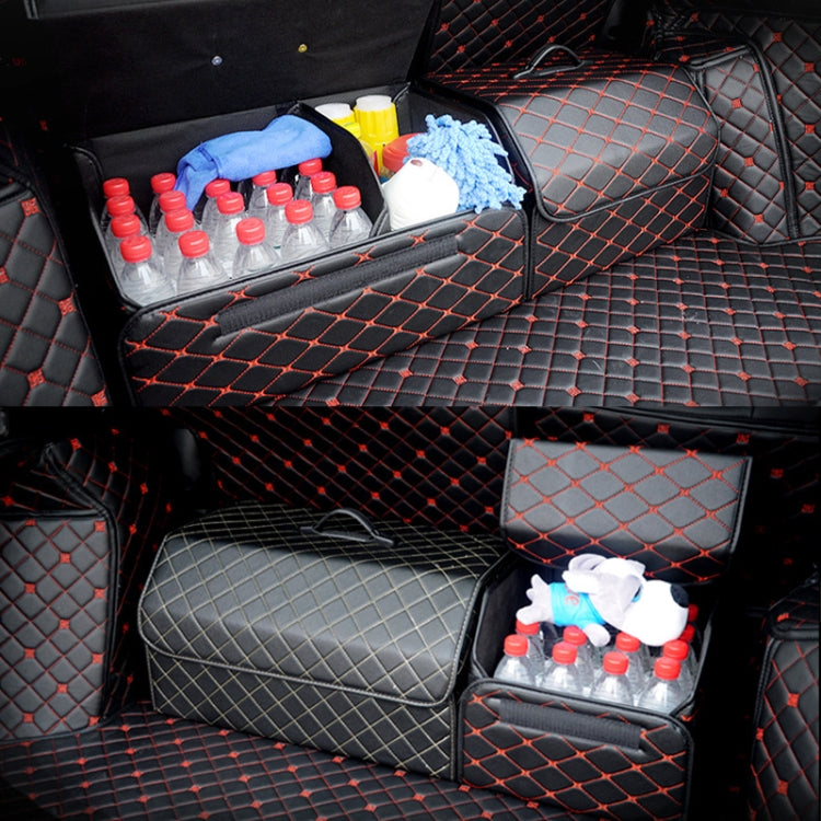 Car Trunk Foldable Storage Box, Rhombic Grid Small Size: 33 x 32 x 30cm (Beige) - Stowing Tidying by PMC Jewellery | Online Shopping South Africa | PMC Jewellery | Buy Now Pay Later Mobicred