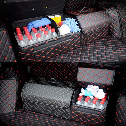 Car Trunk Foldable Storage Box, Rhombic Grid Middle Size: 40 x 32 x 30cm (Black Red) - Stowing Tidying by PMC Jewellery | Online Shopping South Africa | PMC Jewellery | Buy Now Pay Later Mobicred