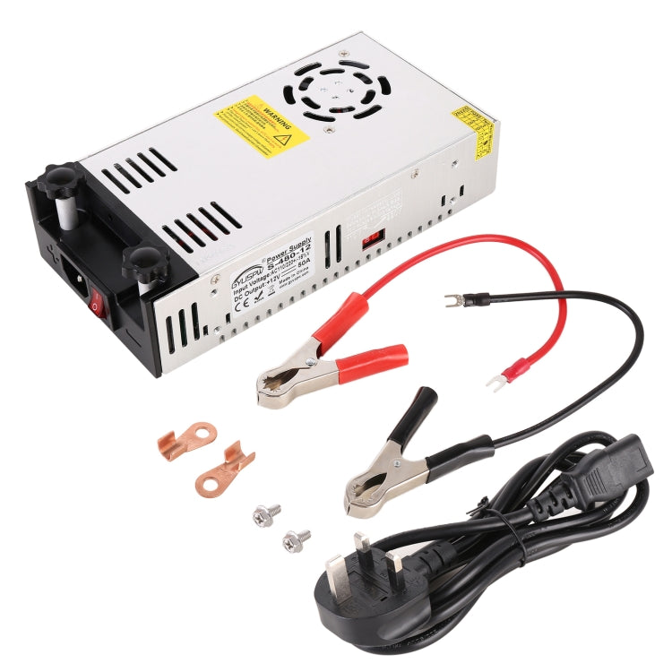 S-480-12 DC12V 480W 40A DIY Regulated DC Switching Power Supply Power Step-down Transformer with Clip, UK Plug - Step-down Transformer by PMC Jewellery | Online Shopping South Africa | PMC Jewellery | Buy Now Pay Later Mobicred