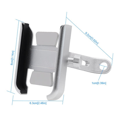 Motorcycle Rotatable Aluminium Alloy Mobile Phone Holder Bracket, Rearview Mirror Version(Silver) - Holder by PMC Jewellery | Online Shopping South Africa | PMC Jewellery | Buy Now Pay Later Mobicred