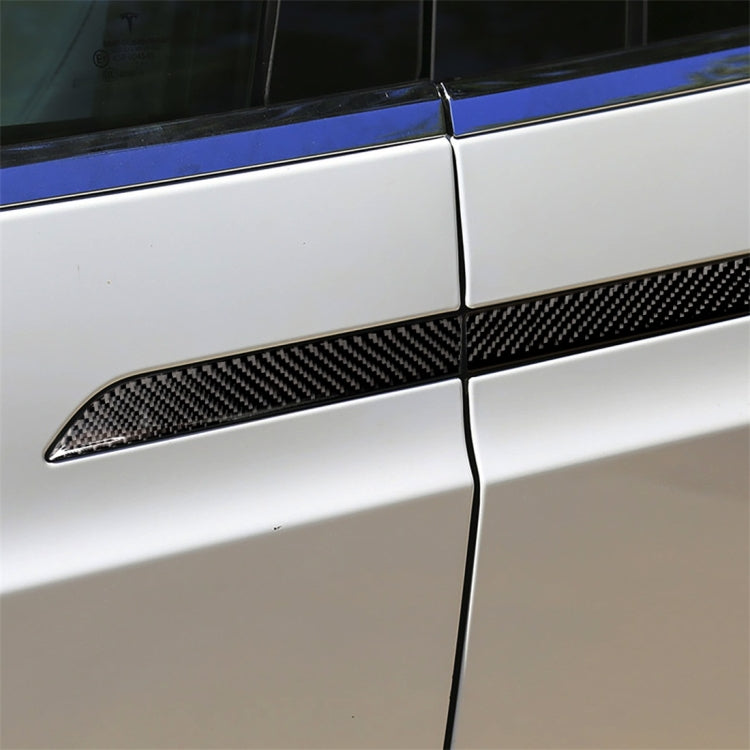 4 PCS Carbon Fiber Car Outer Door Handle Panel Decorative Sticker for Tesla Model X - Decorative Sticker by PMC Jewellery | Online Shopping South Africa | PMC Jewellery | Buy Now Pay Later Mobicred