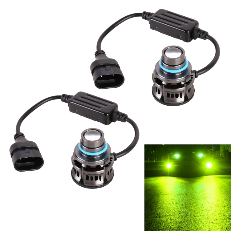 1 Pair 9006 27W / DC12V Car Aluminum Alloy LED Headlight (Lime Green) - LED Headlamps by PMC Jewellery | Online Shopping South Africa | PMC Jewellery | Buy Now Pay Later Mobicred