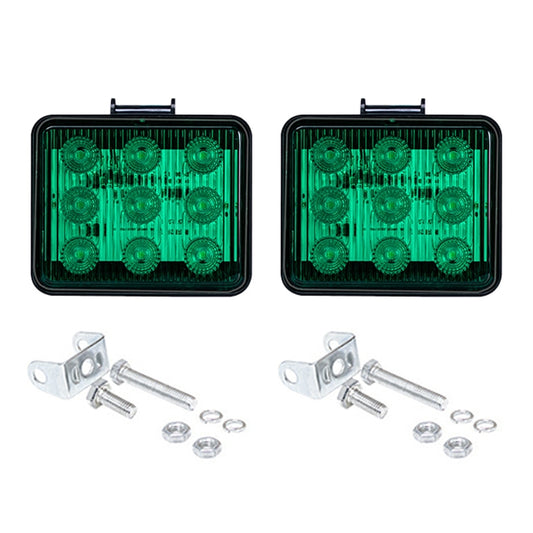 2 PCS ZS-7013 3 inch 9LEDs Strobe Waterproof Car / Truck Warning Light (Green Light) - Warning Lights by PMC Jewellery | Online Shopping South Africa | PMC Jewellery | Buy Now Pay Later Mobicred