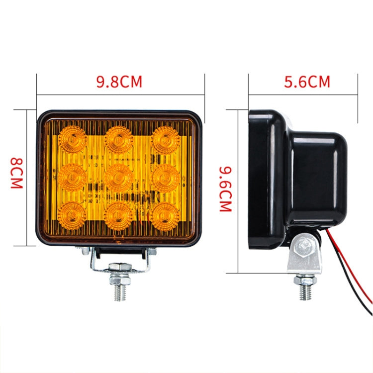 2 PCS ZS-7013 3 inch 9LEDs Strobe Waterproof Car / Truck Warning Light (White Light) - Warning Lights by PMC Jewellery | Online Shopping South Africa | PMC Jewellery | Buy Now Pay Later Mobicred