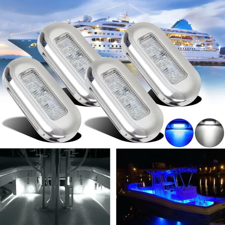 MK-056 Ship / Yacht 3 inch 12V LED Waterproof Stainless Steel Underwater Light (Blue Light) - Marine Accessories & Parts by PMC Jewellery | Online Shopping South Africa | PMC Jewellery