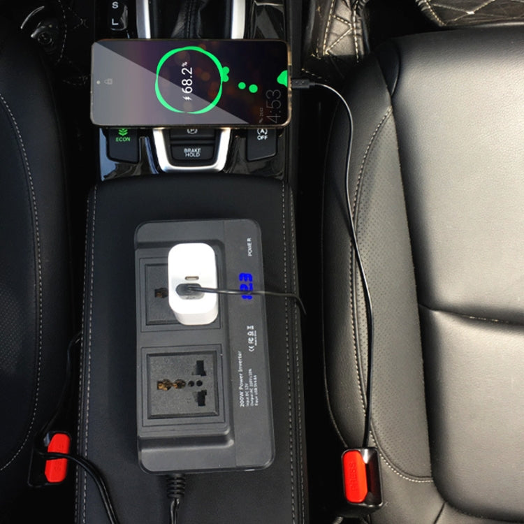 DC12V 200W AC110V Car Smart Multi-functional Digital Display Inverter, US Plug -  by PMC TechLife | Online Shopping South Africa | PMC TechLife | Buy Now Pay Later Mobicred
