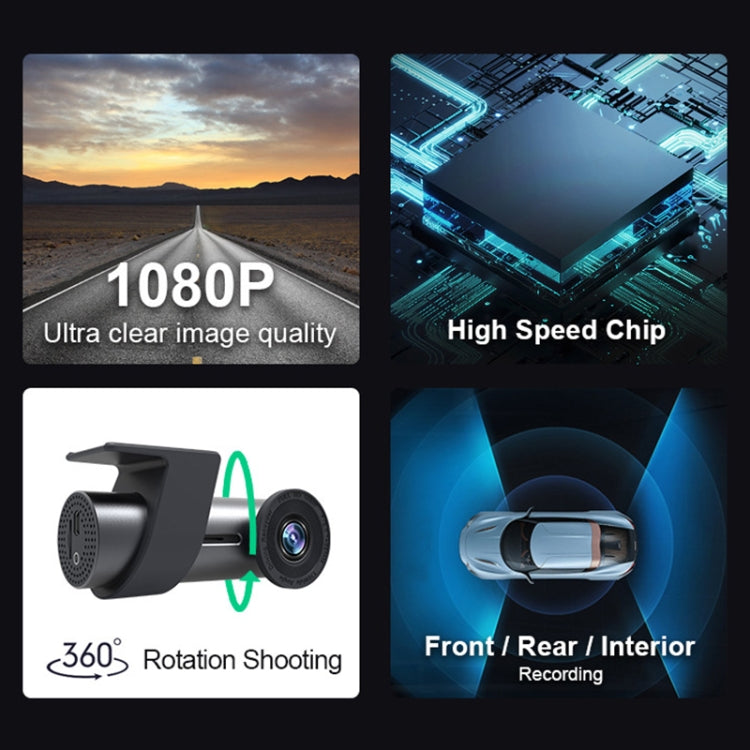 Car WiFi Dual Camera Hidden 360 Degree Rotation Car Driving Recorder - Car DVRs by PMC TechLife | Online Shopping South Africa | PMC TechLife | Buy Now Pay Later Mobicred