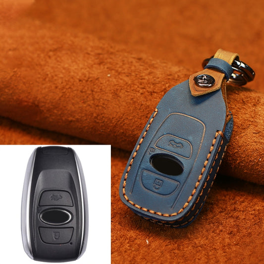 For Subaru Car Cowhide Leather Key Protective Cover Key Case (Blue) - Car Key Cases by PMC Jewellery | Online Shopping South Africa | PMC Jewellery | Buy Now Pay Later Mobicred