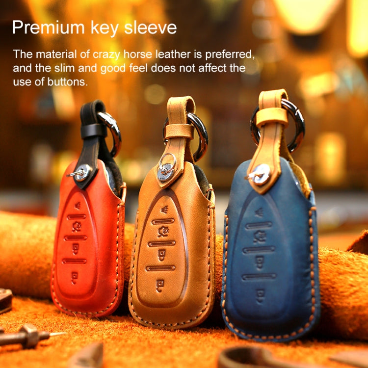 For Chevrolet Car Cowhide Leather Key Protective Cover Key Case, Five Keys Version (Brown) - Car Key Cases by PMC Jewellery | Online Shopping South Africa | PMC Jewellery | Buy Now Pay Later Mobicred