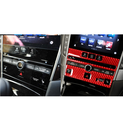 Car Carbon Fiber A Style CD Console Panel Decorative Sticker for Infiniti Q50 2014-2020, Right Drive(Red) - Car Interior Mouldings by PMC Jewellery | Online Shopping South Africa | PMC Jewellery | Buy Now Pay Later Mobicred