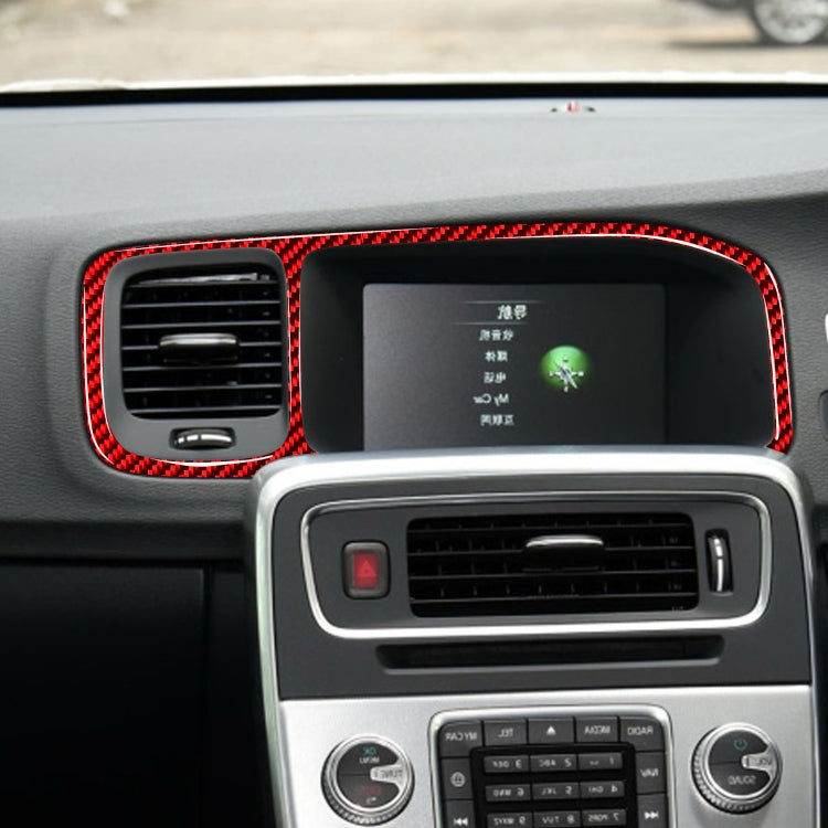 Car Carbon Fiber Navigation Frame Decorative Sticker for Volvo V60 2010-2017, Right Drive(Red) - Car Interior Mouldings by PMC Jewellery | Online Shopping South Africa | PMC Jewellery | Buy Now Pay Later Mobicred