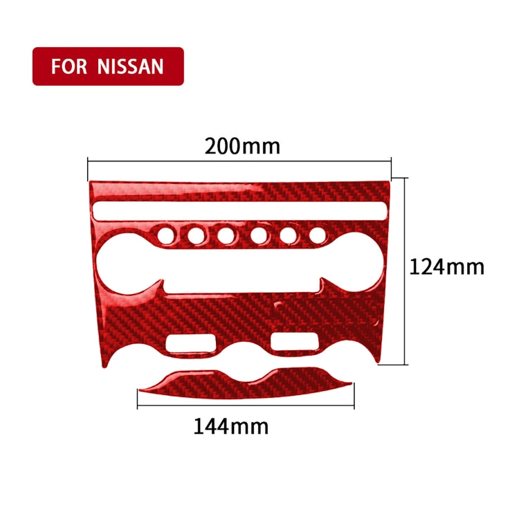 3 in 1 Car Carbon Fiber Air Conditioning Adjustment Panel Decorative Sticker for Nissan 370Z / Z34 2009-, Left and Right Drive Universal (Red) - Car Interior Mouldings by PMC Jewellery | Online Shopping South Africa | PMC Jewellery | Buy Now Pay Later Mobicred