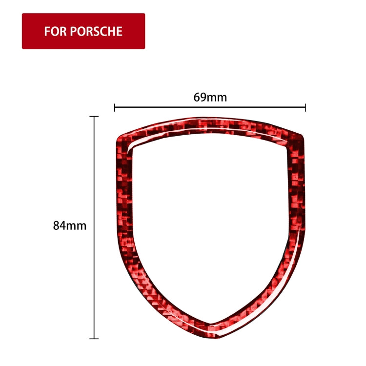 Car Carbon Fiber Steering Wheel Logo Decorative Sticker for Porsche Macan 2014-2021, Left and Right Drive Universal (Red) - Car Interior Mouldings by PMC Jewellery | Online Shopping South Africa | PMC Jewellery | Buy Now Pay Later Mobicred