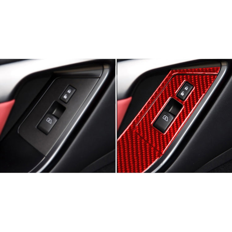 4 PCS / Set Carbon Fiber Car Window Lift Buttons Panel Sticker for Nissan GTR R35 2008-2016, Right Driving (Red) - Car Interior Mouldings by PMC Jewellery | Online Shopping South Africa | PMC Jewellery | Buy Now Pay Later Mobicred