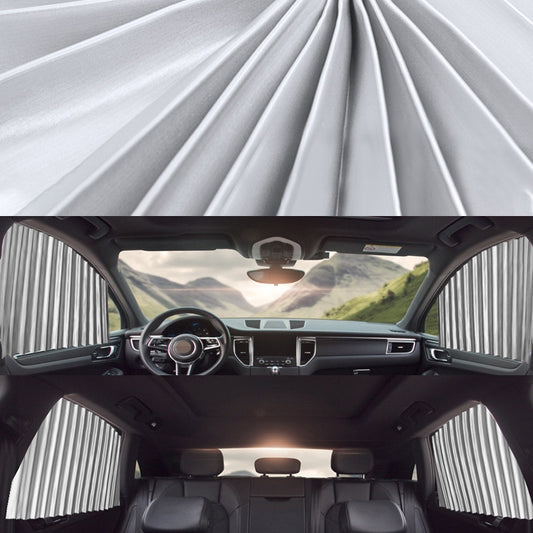 4 in 1 Car Auto Sunshade Curtains Windshield Cover Set (Silver) - Aluminum Film PEVA by PMC Jewellery | Online Shopping South Africa | PMC Jewellery | Buy Now Pay Later Mobicred