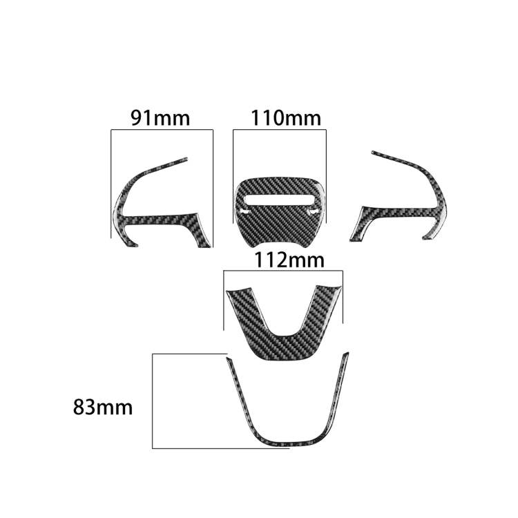 5 PCS / Set Carbon Fiber Car Steering Wheel Decorative Sticker for Dodge Challenger 2015 to Now, Left Driving - Car Interior Mouldings by PMC Jewellery | Online Shopping South Africa | PMC Jewellery | Buy Now Pay Later Mobicred