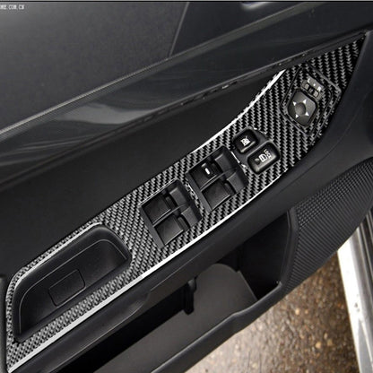 6 PCS Car Carbon Fiber Glass Lift Panel Decorative Sticker for Mitsubishi Lancer EVO 2008-2015, Right Drive - Car Interior Mouldings by PMC Jewellery | Online Shopping South Africa | PMC Jewellery | Buy Now Pay Later Mobicred