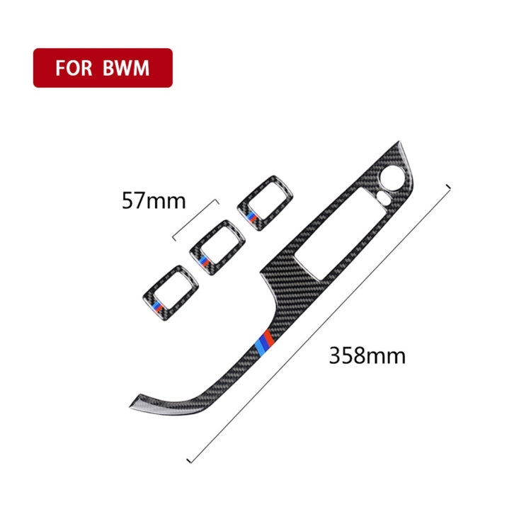 4 PCS Three Color Carbon Fiber Car Left Driving Lifting Panel Decorative Sticker without Folding for BMW E90 / 320i / 325i, Diameter: 35.8cm - Car Interior Mouldings by PMC Jewellery | Online Shopping South Africa | PMC Jewellery | Buy Now Pay Later Mobicred