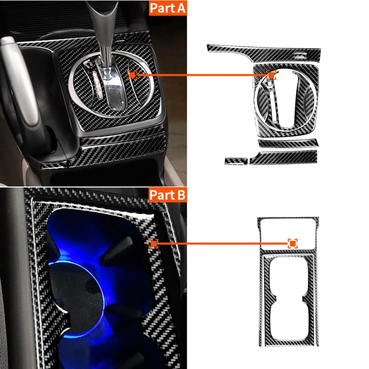 10 in 1 Car Carbon Fiber Automatic Gear + Water Cup Holder Decorative Sticker for Honda Civic 8th Generation 2006-2011, Left Drive - Car Interior Mouldings by PMC Jewellery | Online Shopping South Africa | PMC Jewellery | Buy Now Pay Later Mobicred