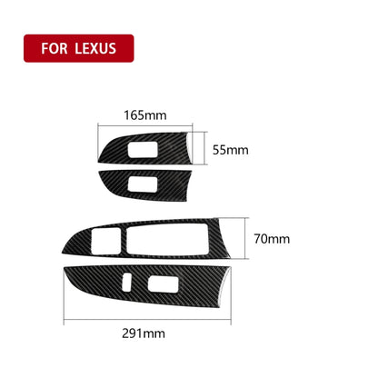 Car Carbon Fiber Window Glass Lift Decorative Sticker for Lexus IS250 300 350C 2006-2012, Right Drive - Car Interior Mouldings by PMC Jewellery | Online Shopping South Africa | PMC Jewellery | Buy Now Pay Later Mobicred