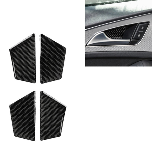 Car Carbon Fiber Inner Door Bowl Decorative Sticker for Audi A6 S6 C7 A7 S7 4G8 2012-2018, Left and Right Drive Universal - Car Interior Mouldings by PMC Jewellery | Online Shopping South Africa | PMC Jewellery | Buy Now Pay Later Mobicred