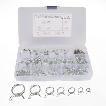 75 PCS Double Wire Spring Tube Clamp Water Pipe Clamps, Size: 6.0-22mm - Booster Cable & Clip by PMC Jewellery | Online Shopping South Africa | PMC Jewellery | Buy Now Pay Later Mobicred