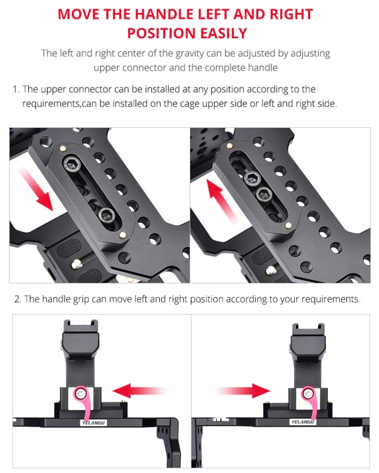 YELANGU C8 YLG0910 Handle Video Camera Cage Stabilizer(Black) - free shipping - PMC TechLife - Order now!