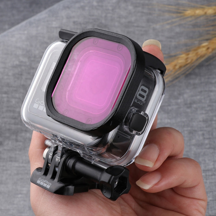 Square Housing Diving Color Lens Filter for GoPro HERO8 Black Original Waterproof Housing (Pink) - Lens Filter by PMC Jewellery | Online Shopping South Africa | PMC Jewellery | Buy Now Pay Later Mobicred