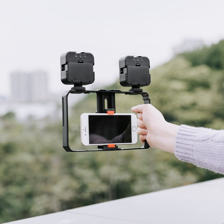 YELANGU PC202 YLG1801B Vlogging Live Broadcast LED Selfie Light Smartphone Video Rig Handle Stabilizer Bracket Kits with Microphone & Fill Light - free shipping - PMC TechLife - Order now!