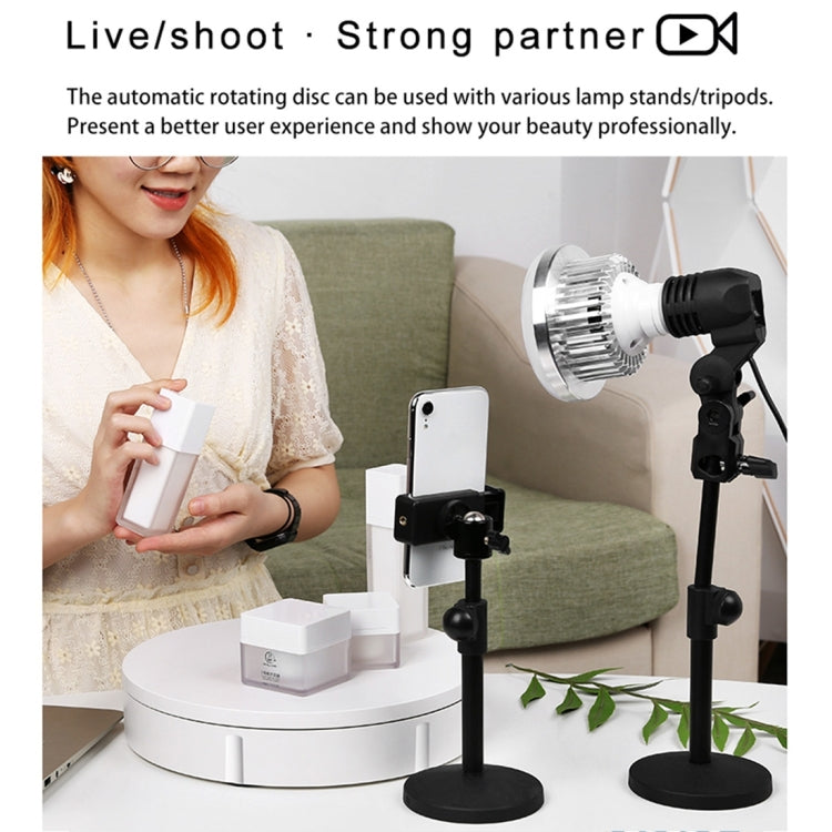42cm Electric Rotating Display Stand Video Shooting Props Turntable, Load: 100kg, Plug-in Power, EU Plug(White) -  by PMC TechLife | Online Shopping South Africa | PMC TechLife | Buy Now Pay Later Mobicred