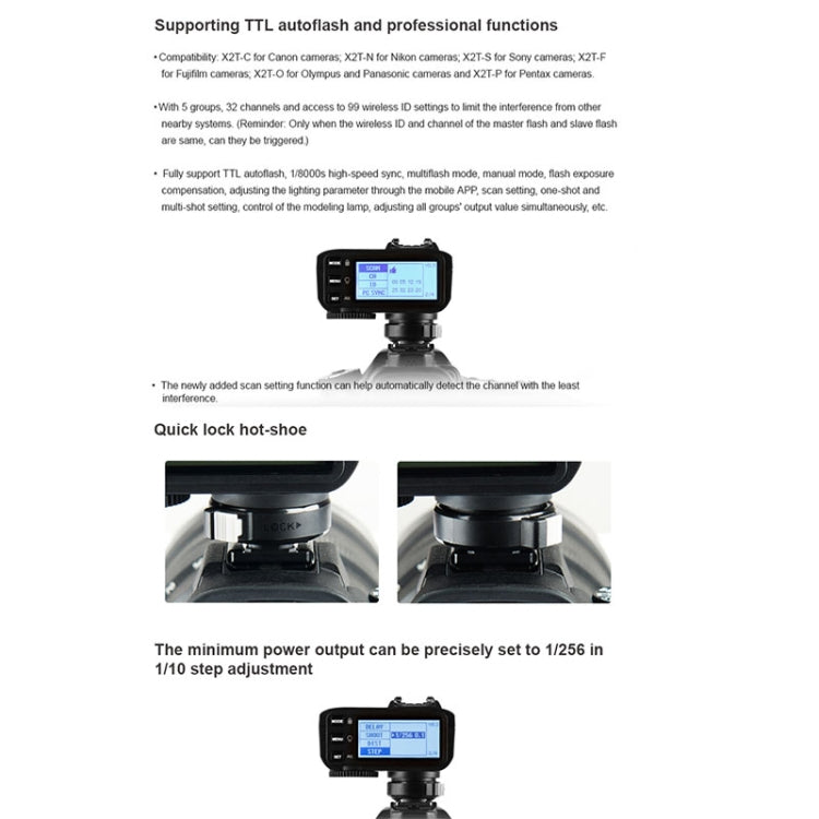 Godox X2T-O E-TTL II Bluetooth Wireless Flash Trigger for Panasonic / Olympus (Black) - free shipping - PMC TechLife - Order now!