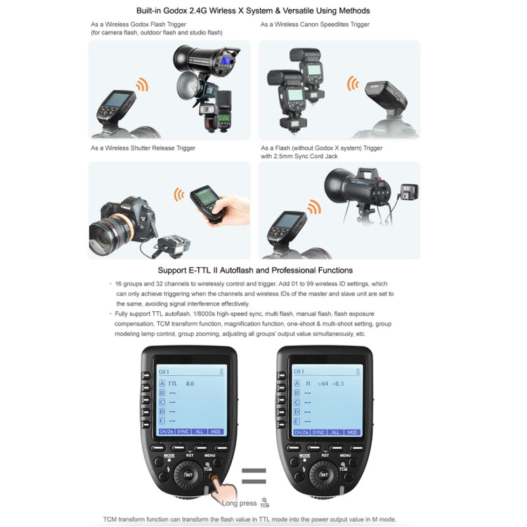 Godox Xpro-P TTL Wireless Flash Trigger for Pentax (Black) - free shipping - PMC TechLife - Order now!