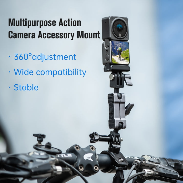 STARTRC Aluminium Alloy Mount Adapter Adjustable Arm, Deluxe Version (Black Silver) - Helmet Mount by STARTRC | Online Shopping South Africa | PMC Jewellery | Buy Now Pay Later Mobicred